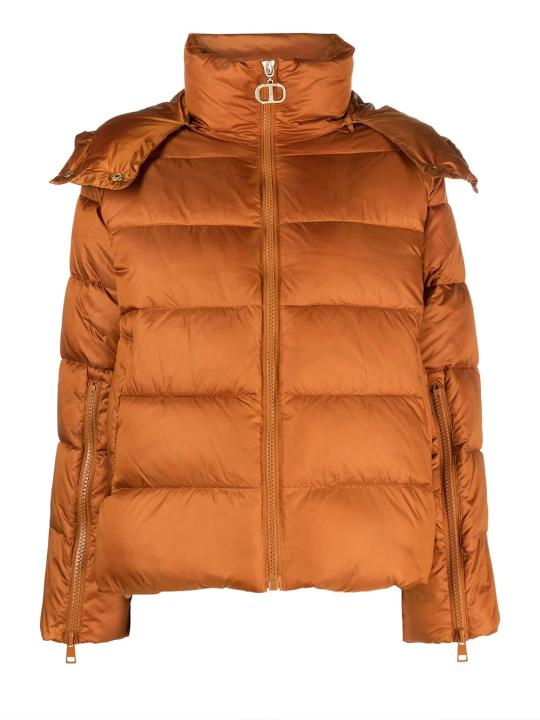 Piumino in nylon trapuntato Col. Leather Brown
