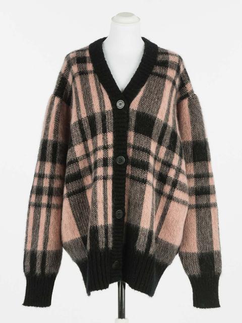 TWINSET Cardigan in misto mohair check Art. 212TT3110 col. JACQ.CHECK NERO/CANYON