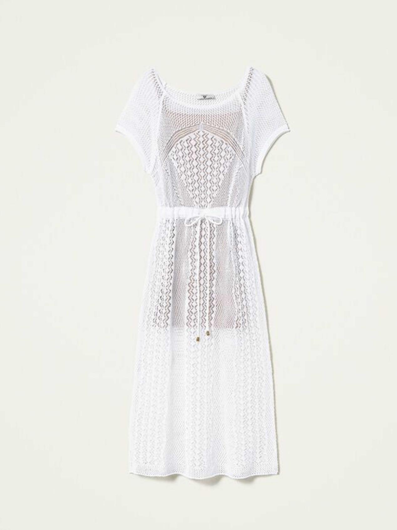 TWINSET  Abito lungo in maglia con spacco Art. 221LM31GG col. Off White