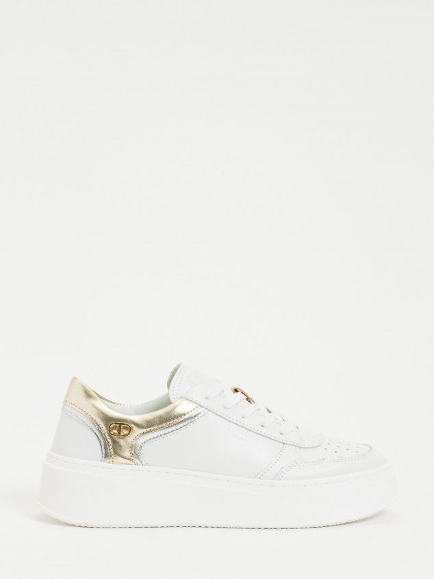 TWINSET SNEAKERS IN PELLE Art. 231TCT060 col. BIANCO/ORO