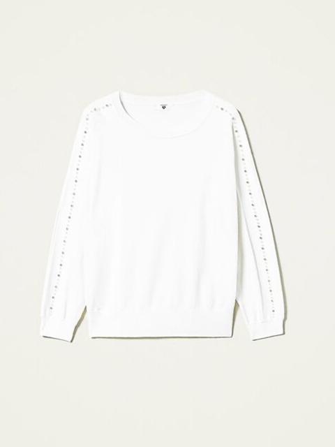 TWINSET Maglia con perle Art. 212LI3PAA col. avorio