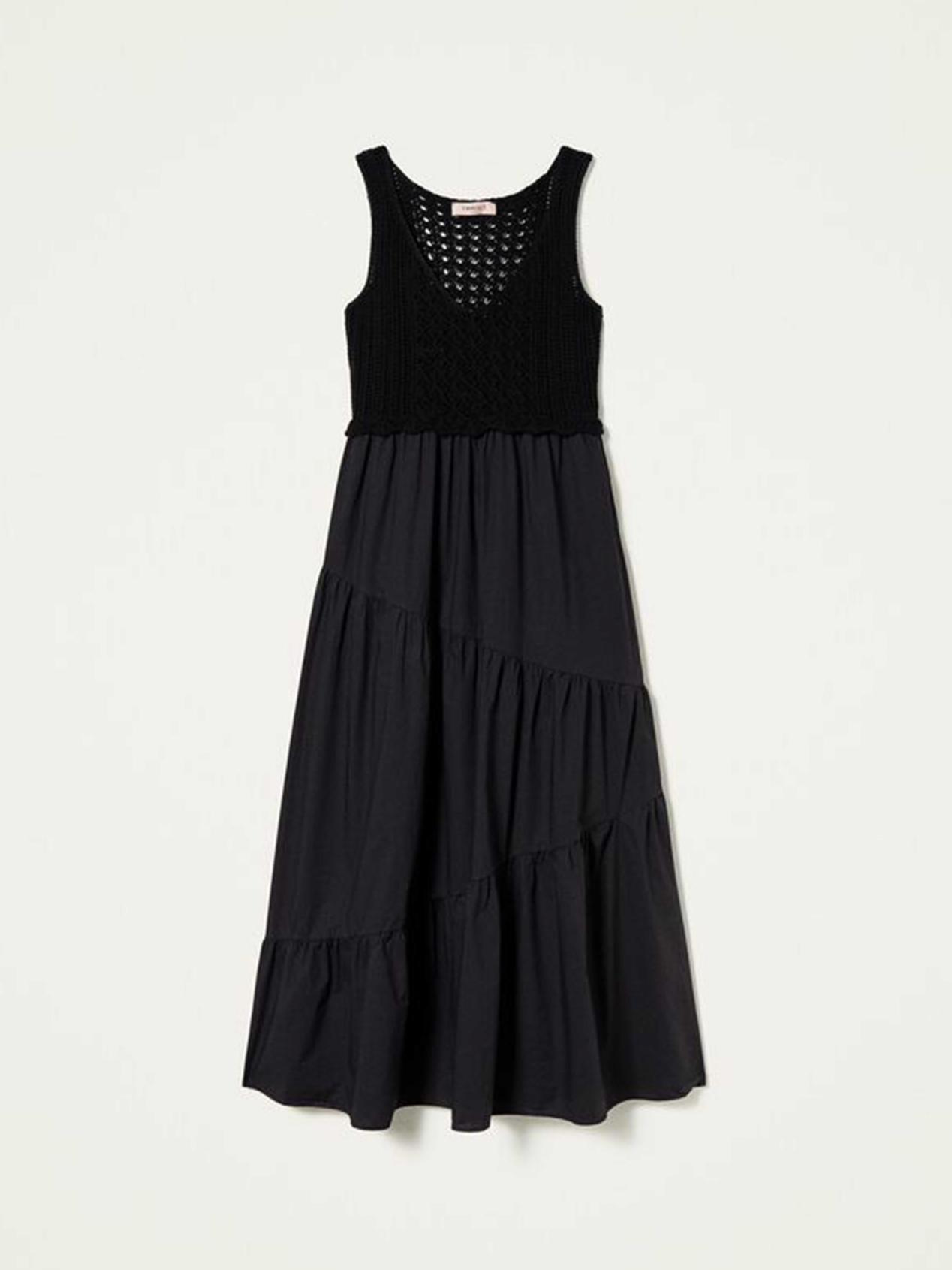 TWINSET Abito lungo in popeline e maglia Art.  221TT3083 col. NERO