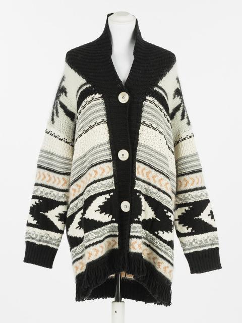 TWINSET Cardigan jacquard in misto lana Art. 212TT3310 col. Jacquard Palme Multicolor